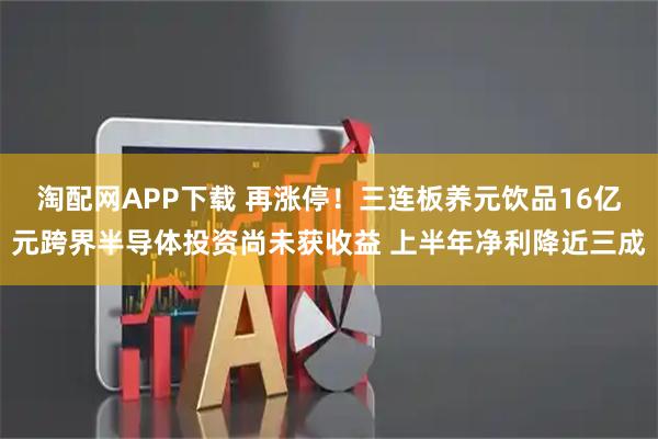 淘配网APP下载 再涨停！三连板养元饮品16亿元跨界半导体投资尚未获收益 上半年净利降近三成