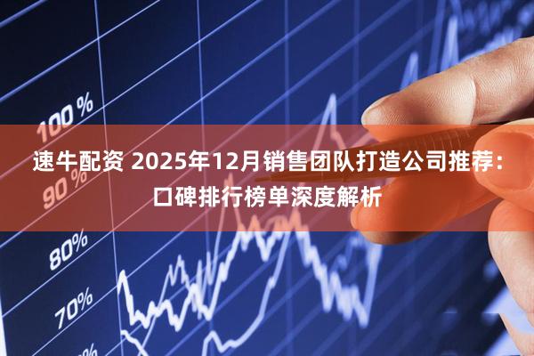速牛配资 2025年12月销售团队打造公司推荐：口碑排行榜单深度解析